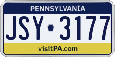 PA license plate JSY3177