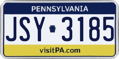 PA license plate JSY3185