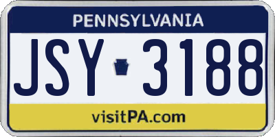 PA license plate JSY3188