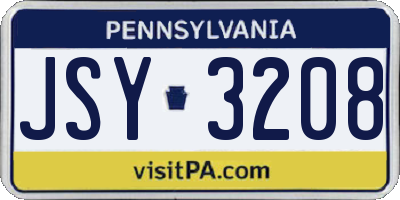 PA license plate JSY3208