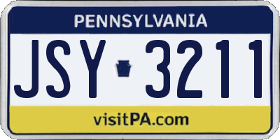 PA license plate JSY3211