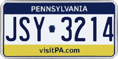 PA license plate JSY3214