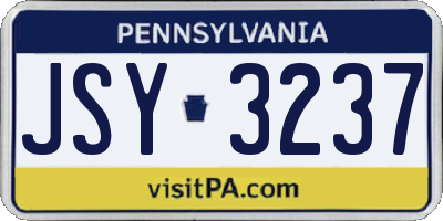 PA license plate JSY3237