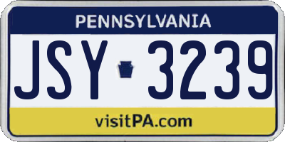 PA license plate JSY3239