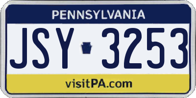PA license plate JSY3253