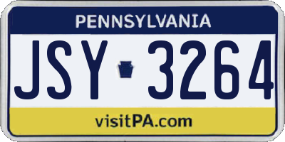 PA license plate JSY3264
