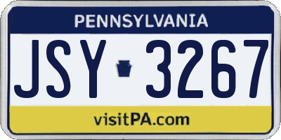PA license plate JSY3267