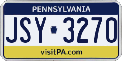 PA license plate JSY3270