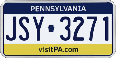 PA license plate JSY3271