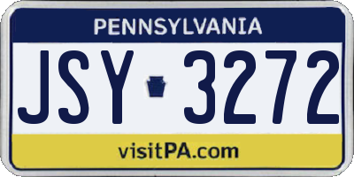 PA license plate JSY3272