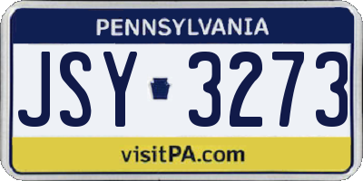 PA license plate JSY3273