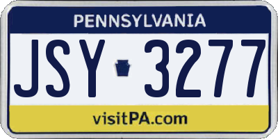 PA license plate JSY3277