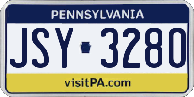 PA license plate JSY3280