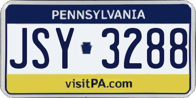 PA license plate JSY3288