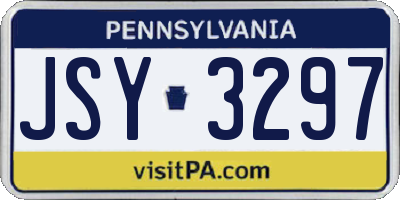 PA license plate JSY3297