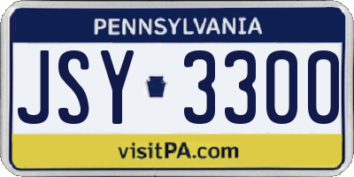 PA license plate JSY3300