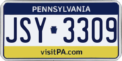 PA license plate JSY3309