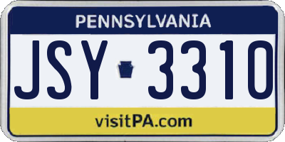 PA license plate JSY3310