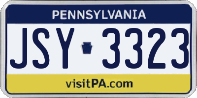 PA license plate JSY3323