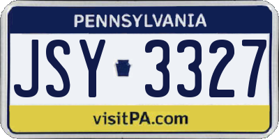 PA license plate JSY3327