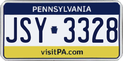 PA license plate JSY3328
