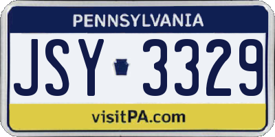 PA license plate JSY3329