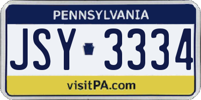 PA license plate JSY3334