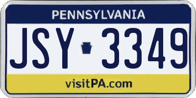 PA license plate JSY3349