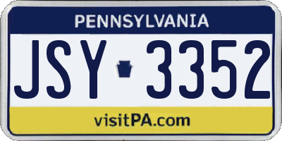 PA license plate JSY3352