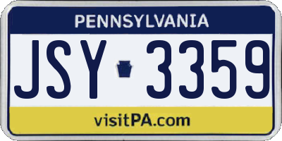 PA license plate JSY3359