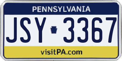 PA license plate JSY3367