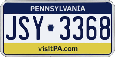 PA license plate JSY3368