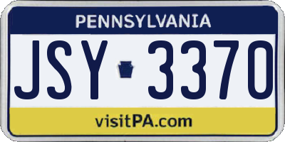 PA license plate JSY3370