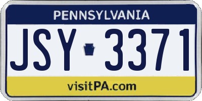 PA license plate JSY3371