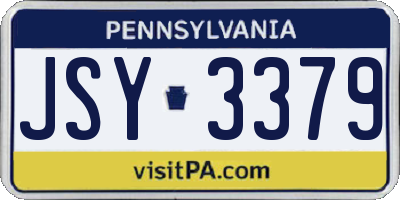 PA license plate JSY3379