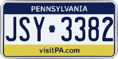 PA license plate JSY3382
