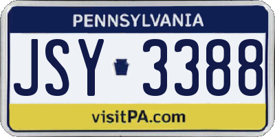 PA license plate JSY3388