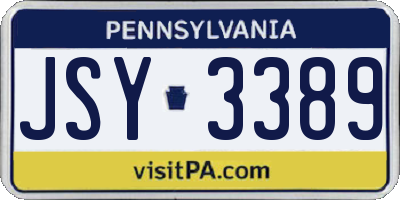 PA license plate JSY3389