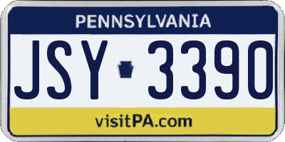 PA license plate JSY3390