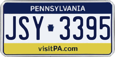 PA license plate JSY3395