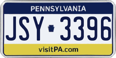 PA license plate JSY3396