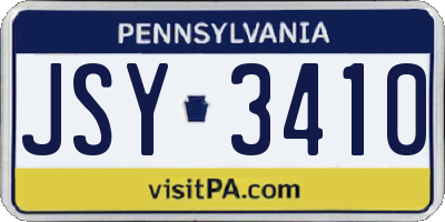 PA license plate JSY3410