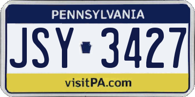 PA license plate JSY3427