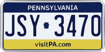 PA license plate JSY3470