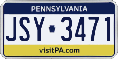 PA license plate JSY3471