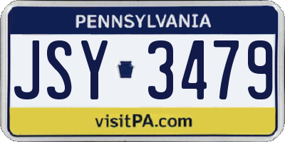 PA license plate JSY3479