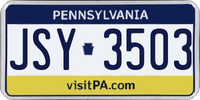 PA license plate JSY3503