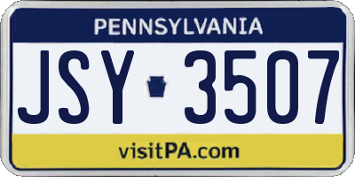 PA license plate JSY3507