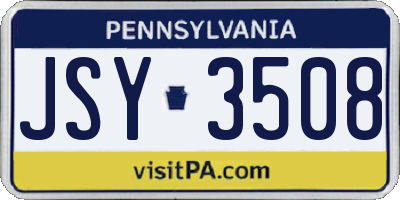 PA license plate JSY3508