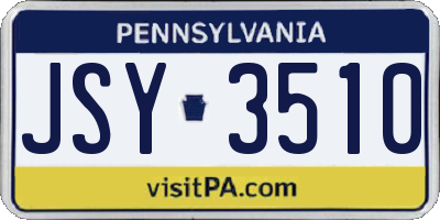 PA license plate JSY3510